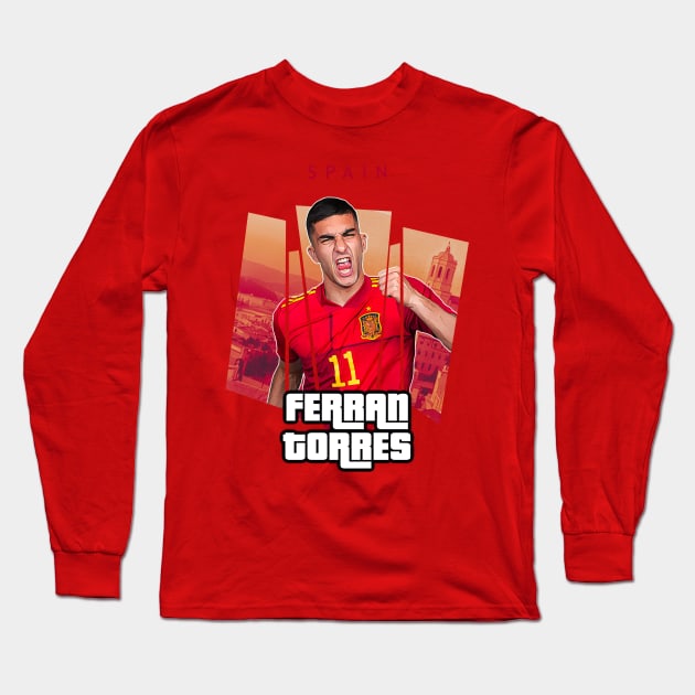 Spain Ferran Torres Long Sleeve T-Shirt by BAJAJU